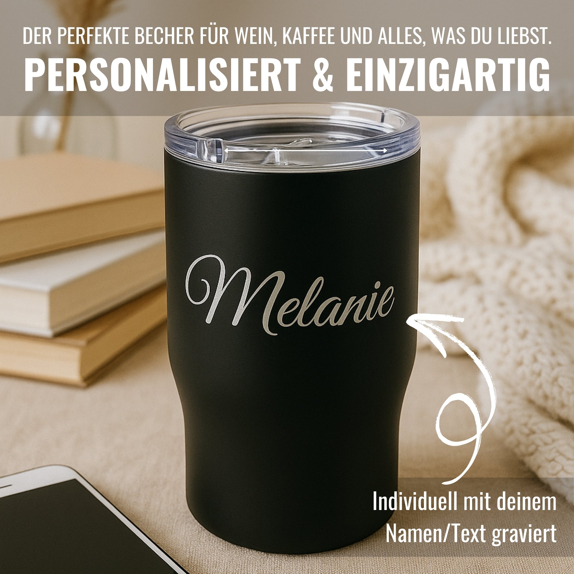 Personalisierter Kaffee Becher mit Namensgravur